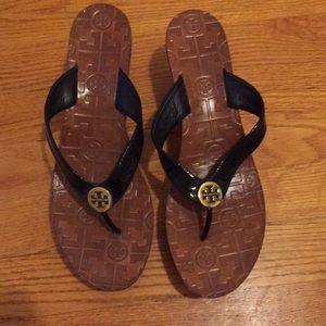 Tory Burch wedge flip flops